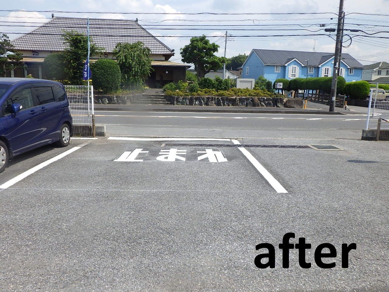 市原市のホームセンターで白線工事
